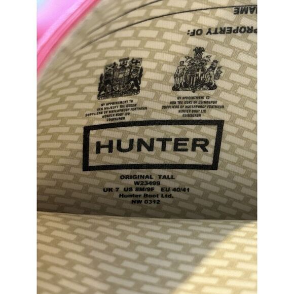 Hunter Original Tall Gloss Rain Boots | Women’s Size 8 | Bright Pink | - Picture 6 of 10